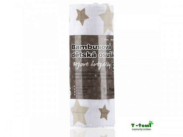 Bambusová osuška, béžové hvězdičky