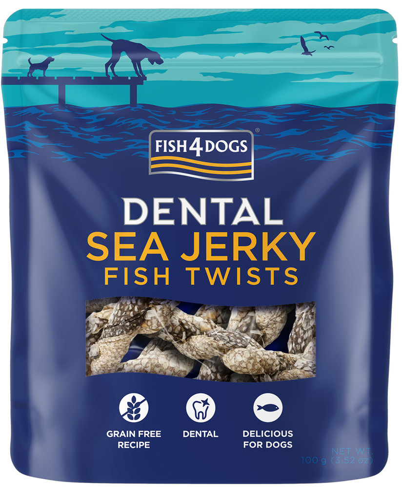 FISH4DOGS Pamlsky pro psy DENTAL SEA mořská ryba - závitky 100 g - mořská ryba - závitky 100 g