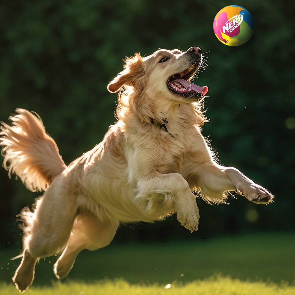 NERF DOG Hračka pro psy gumový super odrazový míček 9,5 cm