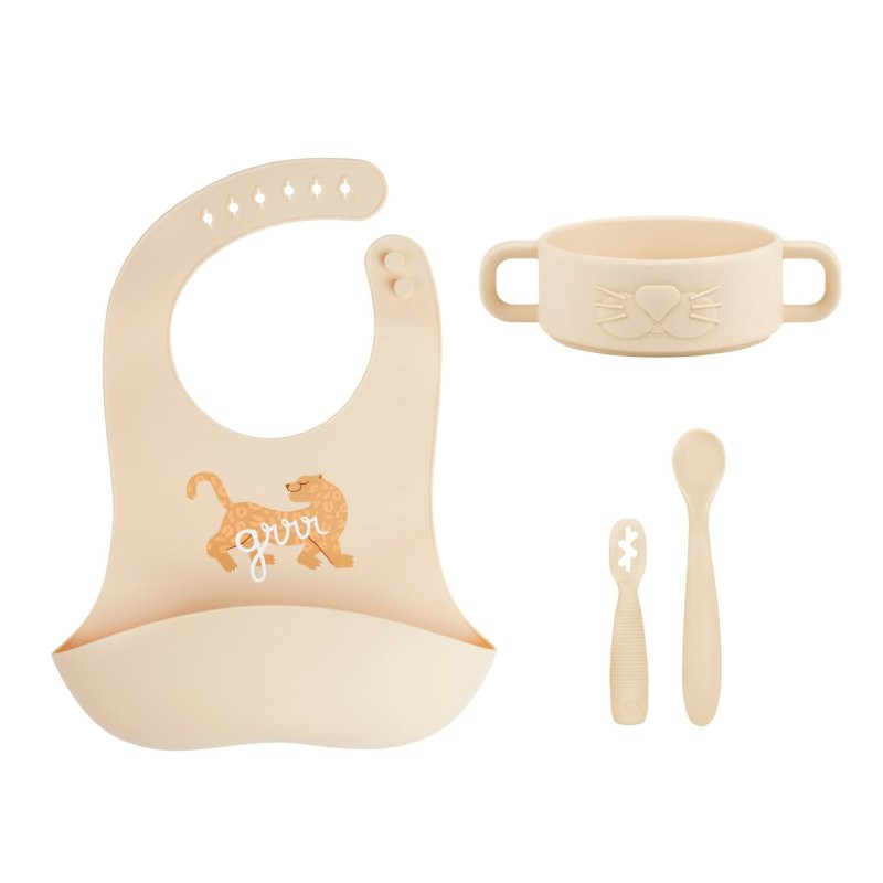 BABYMOOV Silikonová jídelní sada Baby First MEAL SET Mini - Roar