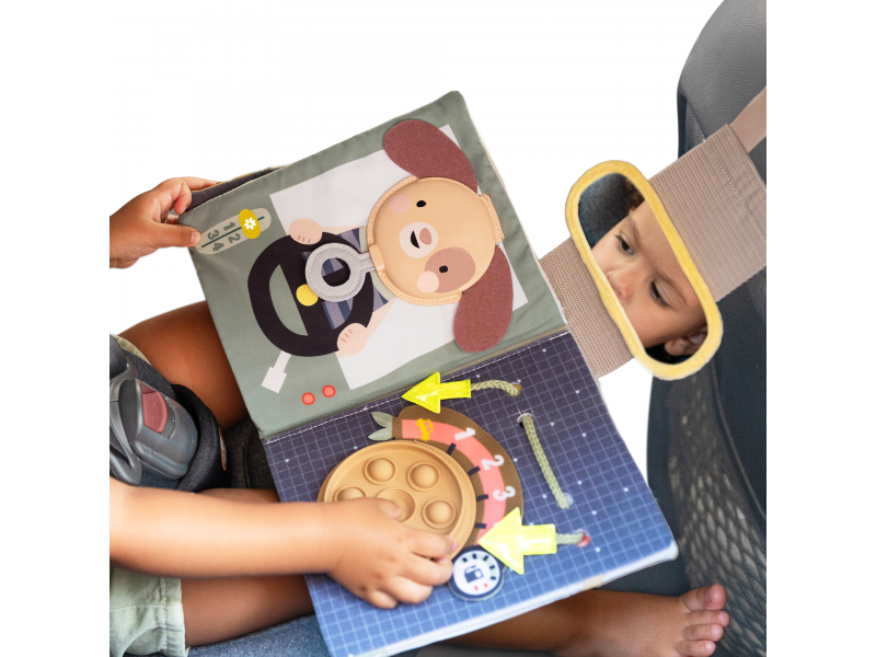 TAF TOYS Knížka s aktivitami do auta Busy Book
