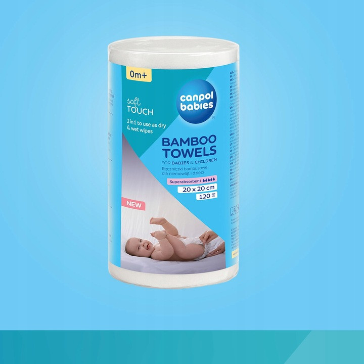 CANPOL BABIES Jednorázové bambusové ručníky 120 ks