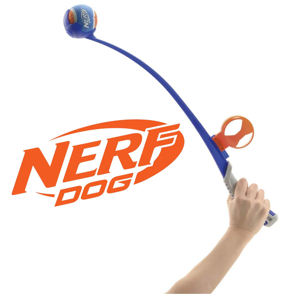NERF DOG Hračka pro psy průhledný Air Strike a tenisový míček bez pískadla 41,5 cm / 6,5 cm