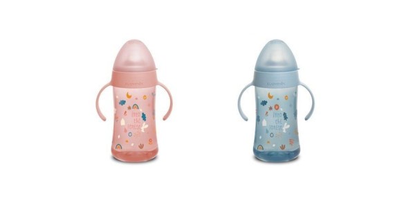 SUAVINEX DRUHÁ láhev s oušky FOREST 270 ml - RŮŽOVÁ