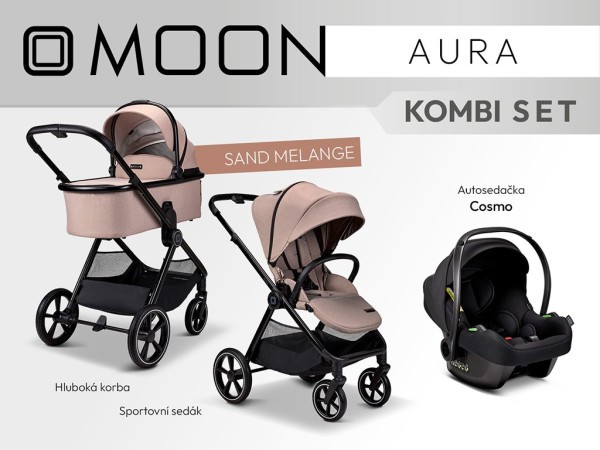 MOON AURA - Kombi + autosedačka - Sand Melange