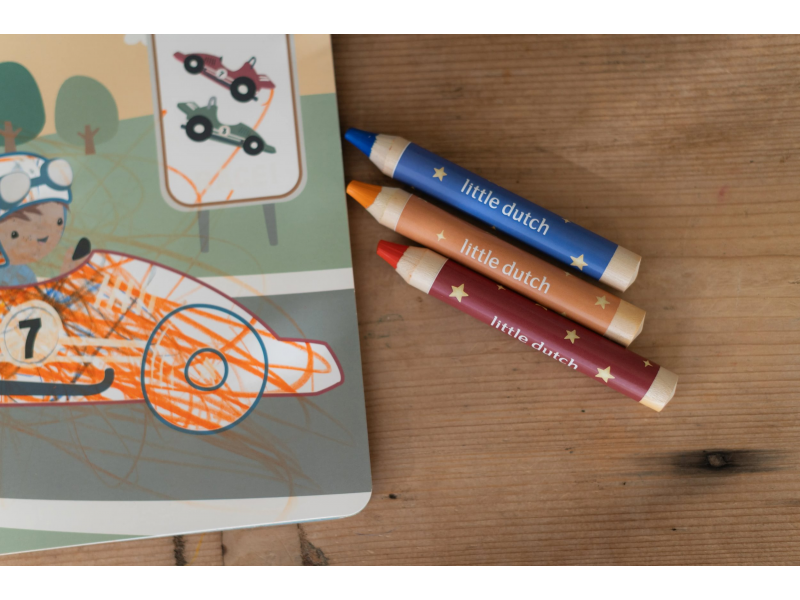 LITTLE DUTCH Omalovánky s pastelkami Doprava Jim