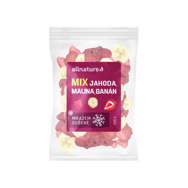 ALLNATURE Mix lyofilizovaného ovoce - jahoda, malina, banán 100 g