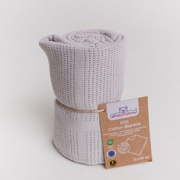 BABYMATEX Bavlněná dečka SISI 75x100 cm - sv. šedá