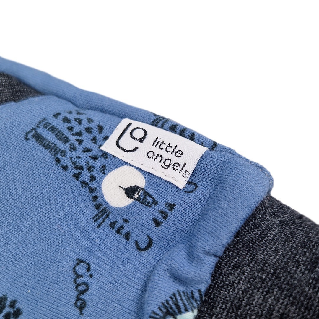 LITTLE ANGEL Mikina podšitá Outlast® - denim lvíčci/šedý melír