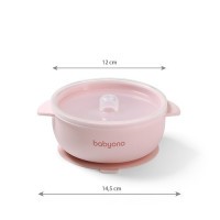 BABYONO Miska silikonová s přísavkou a víčkem 6m+