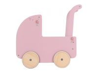 LITTLE DUTCH Kočárek pro panenky dřevěný s peřinkou Pink