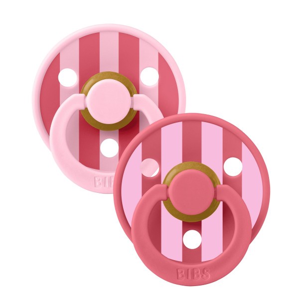 BIBS STUDIO Colour Block dudlíky z přírodního kaučuku 2ks - vel. 2 - Baby Pink Coral Mix