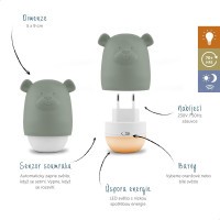 ZAZU Medvídek BENNY - noční světlo se senzorem soumraku
