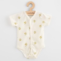 NEW BABY Kojenecké celorozepínací body s krátkým rukávem z organické bavlny Olivy