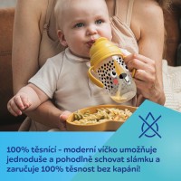 CANPOL BABIES Hrneček nevylévací se slámkou a závažím BabiesBoo 270ml