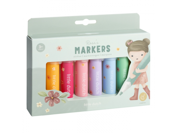 LITTLE DUTCH Fixy 8 ks - Rosa