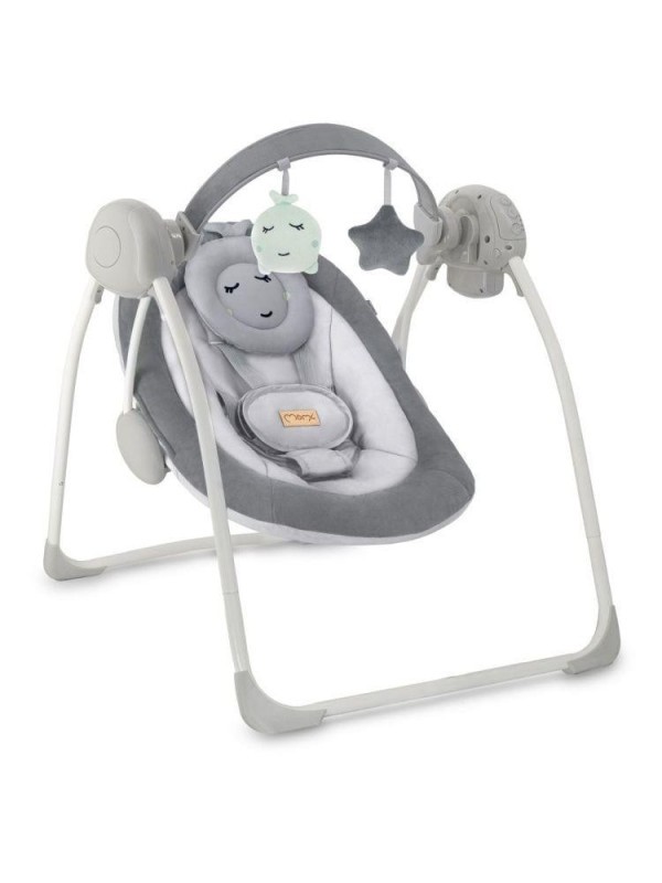 MOMI Houpací lehátko s melodiemi LISS - šedé
