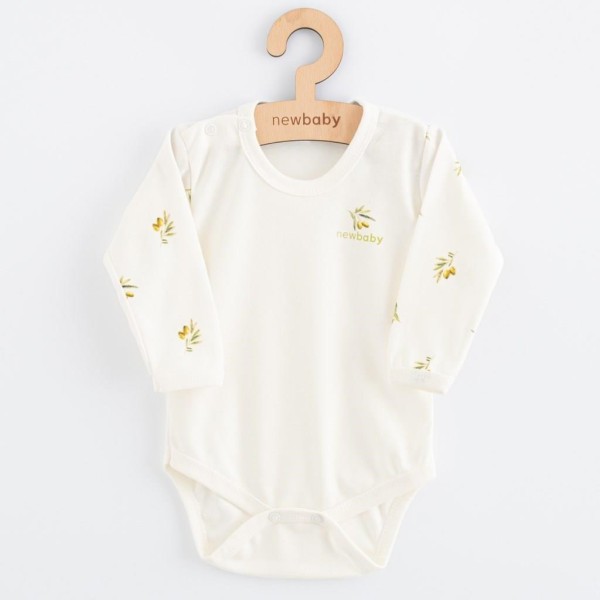 NEW BABY Kojenecké body s dlouhým rukávem z organické bavlny Olivy - vel. 62