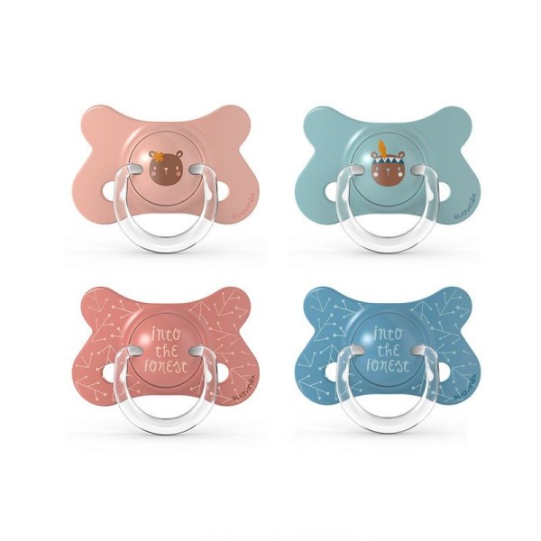 SUAVINEX | Dudlík FUSION FOREST fyziologický silikon 4-18m - pudrová