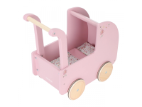LITTLE DUTCH Kočárek pro panenky dřevěný s peřinkou Pink