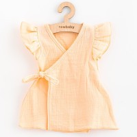 NEW BABY Letní kojenecké mušelínové šaty Leny peach