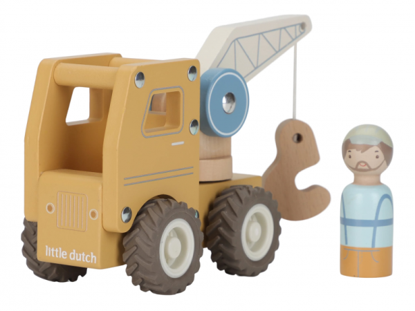 LITTLE DUTCH Autojeřáb dřevěný - Autojeřáb dřevěný