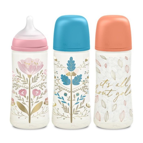 SUAVINEX GOLD KOJENECKÁ LÁHEV 360ml FYZIOL PRŮTOK L - Modrá