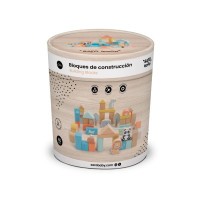 SARO BABY Dřevěné kostky v kyblíku 60ks 24m+