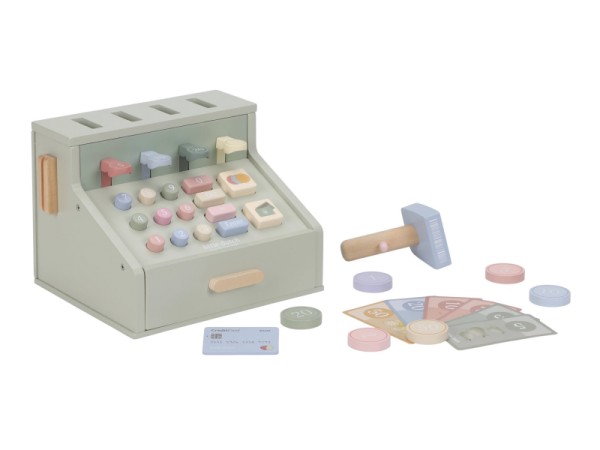 LITTLE DUTCH Pokladna se skenerem a čtečkou karet dřevěná - Pokladna se skenerem a čtečkou karet dřevěná