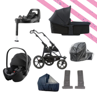 TFK Sport PRO - Konstrukce podvozku + hluboká korbaTFK Sport PRO anthracite + Autosedačka Britax Römer Baby-Safe Pro + Isofix Vario Base 5Z + TFK adaptér na autosedačku + pláštěnka Emitex na hlubokou korbu + moskytiéra Zopa