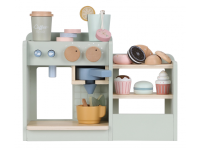 LITTLE DUTCH Kávovar dřevěný velký s příslušenstvím Coffee House