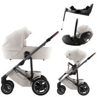 BRITAX Set kočárek Smile 5Z + hluboká korba + autosedačka Baby-Safe PRO + Vario Base 5Z Lux