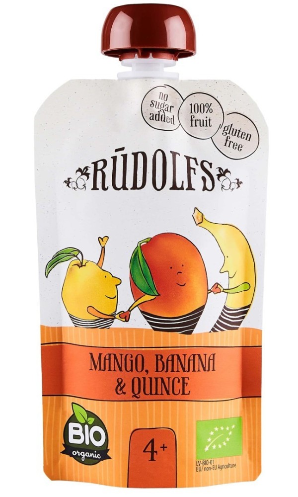 RUDOLFS BIO kapsička Mango, banán a kdoule 110 g - Kapsička mango banán kdoule 110 g