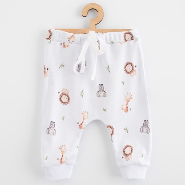 NEW BABY Dětské bavlněné kalhoty Jogger For Babies - safari vel. 56