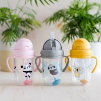 CANPOL BABIES Nevylévací hrneček se slámkou a závažím EXOTIC ANIMALS 270ml