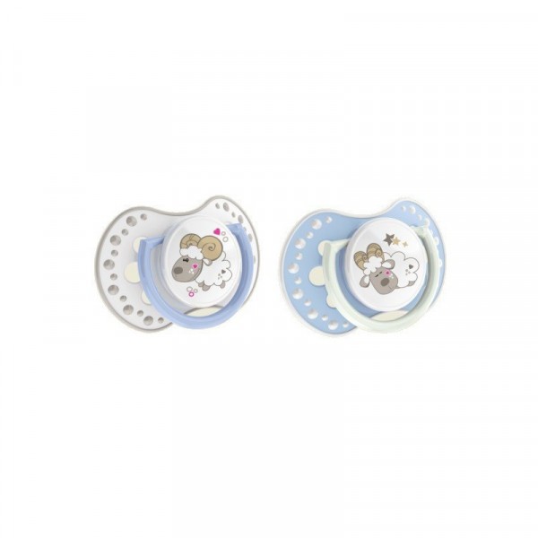 Šidítko silikonové dynamické LOVI Night Day 2ks - Modrá 3-6m