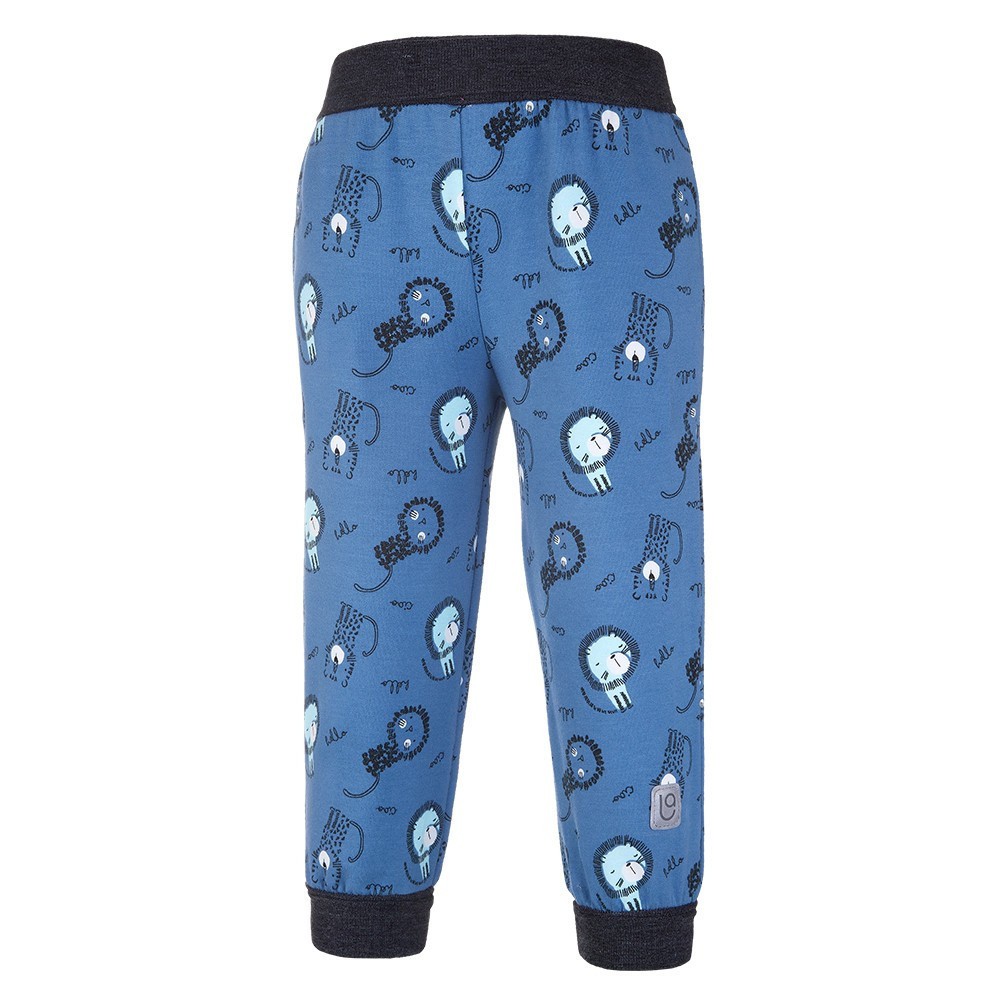 LITTLE ANGEL Tepláky - denim lvíčci