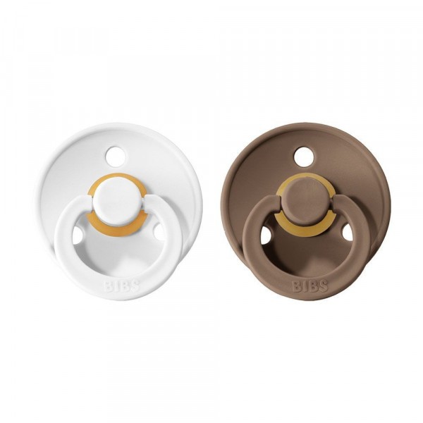 Bibs Colour vel.1 z přírodního kaučuku 2ks - White & Dark Oak