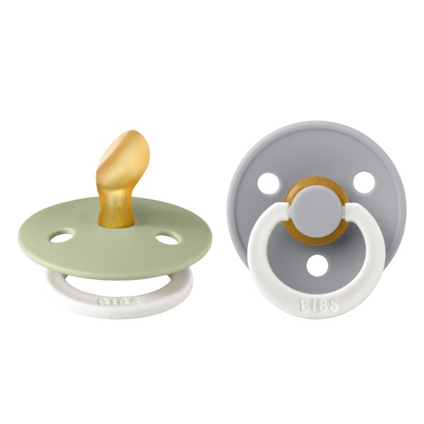 BIBS Colour anatomické dudlíky  z přírodního kaučuku 2ks, vel. 1 - Sage Nočný / Cloud Nočný