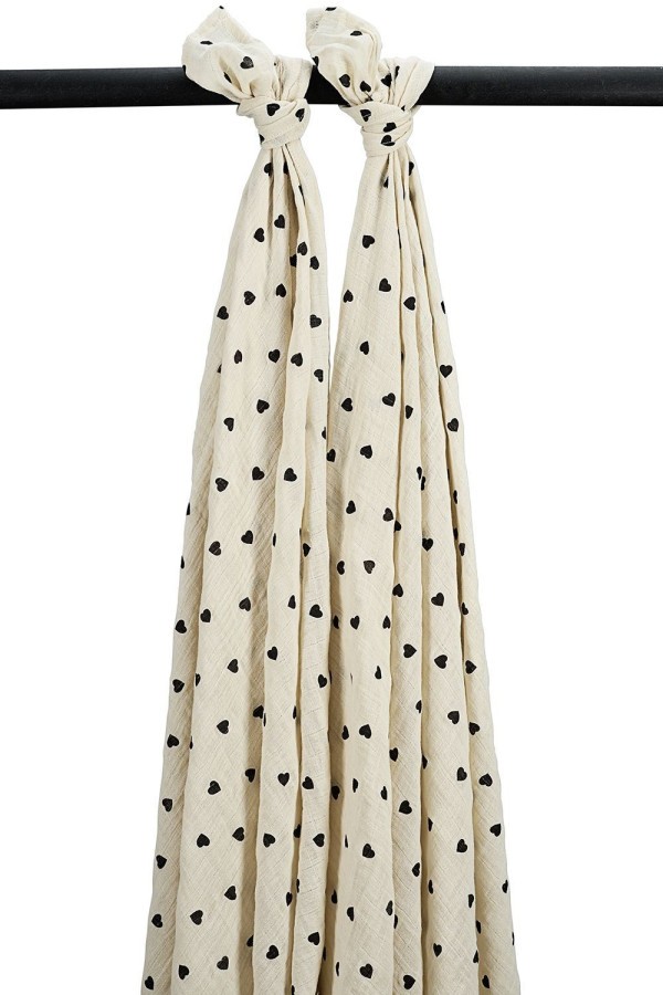 MEYCO Mušelínové pleny 2-balení, 120x120 cm - Soft sand/black