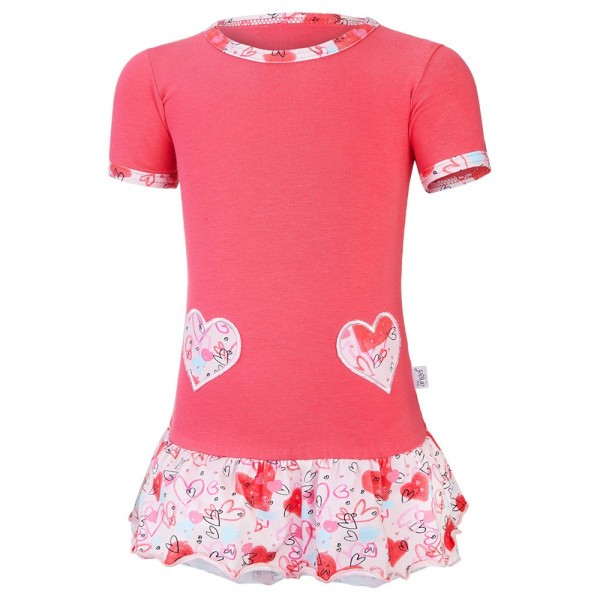 LITTLE ANGEL Tunika tenká Outlast® - jahodová/srdíčka - vel. 104