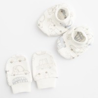 NEW BABY Kojenecký bavlněný set-capáčky a rukavičky