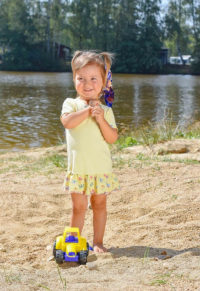 LITTLE ANGEL Tunika tenká Outlast® - sv.žlutá/motýlci