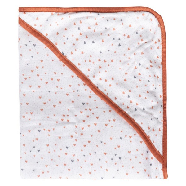 Bebe-Jou Mušelínový ručník s kapucí bambus Fabulous - Hearts