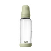 BIBS antikoliková skleněná lahev se silikonovým dudlíkem 240ml
