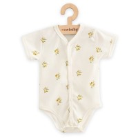 NEW BABY Kojenecké celorozepínací body s krátkým rukávem z organické bavlny Olivy