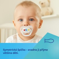 CANPOL BABIES Dudlík svítící silikonový symetrický LOVE MUM&DAD 6-18m 2ks