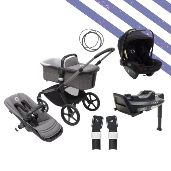 Bugaboo Fox 5 base + Bugaboo Turtle Air by Nuna + Bugaboo 360 base by Nuna + Bugaboo adaptéry