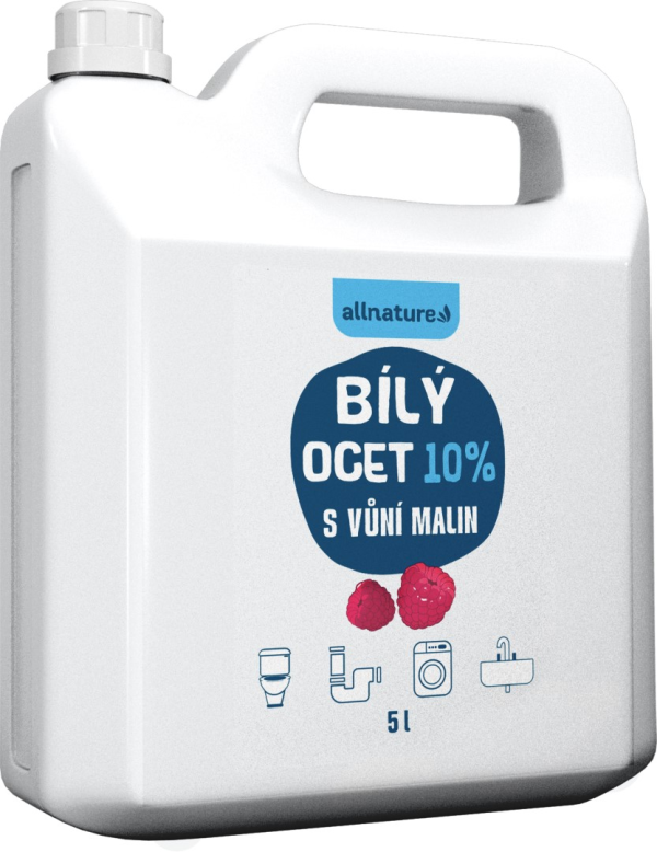 ALLNATURE Bílý ocet 10 % s vůní malin 5000 ml - 5000 ml