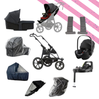 TFK Sport PRO - Podvozek + korba TFK Sport PRO + sportovní sezení TFK Sport PRO + Britax Römer Baby-Safe Pro + Vario Base 5Z + adaptér na autosedačku + pláštěnka Emitex na sporťák + pláštěnka Emitex na korbu + moskytiéra Zopa na korbu a sporťák